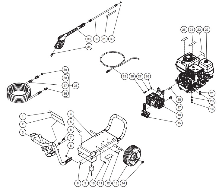 MITM WP-4200-0MHB pressure washer parts and manual